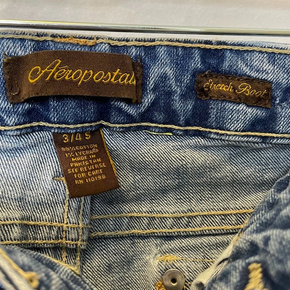 Aéropostale Y2K Stretch Boot Jeans 3/4 Short - Picture 9 of 11